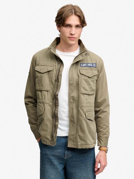 Superdry Military Borg M65 Utility Jacket, Washed Khaki, Washed Khaki