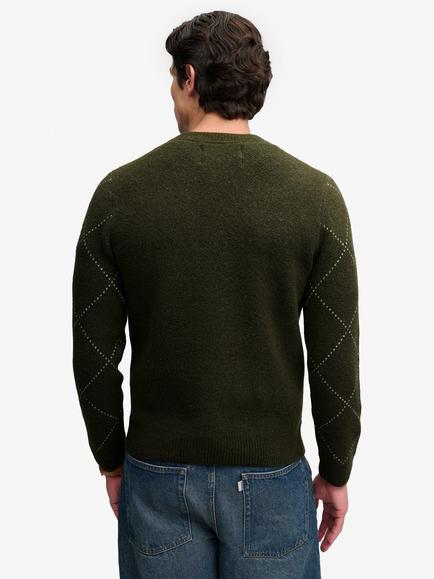 Superdry Argyle Jumper, Tonal Green - view 2, Tonal Green