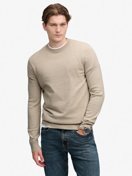 Superdry Essential Lightweight Cotton Rich Jumper, Barley Marl, Barley Marl