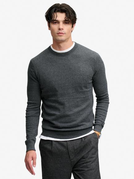 Superdry Essential Lightweight Cotton Rich Jumper, Iron Grey Marl, Iron Grey Marl
