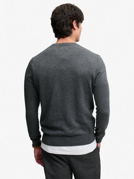 Superdry Essential Lightweight Cotton Rich Jumper, Iron Grey Marl - view 2, Iron Grey Marl