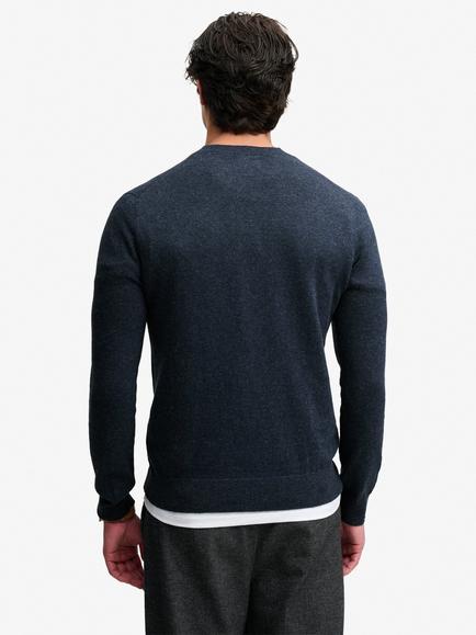 Superdry Cotton Rich Jumper, Rich Navy Marl - view 2, Rich Navy Marl