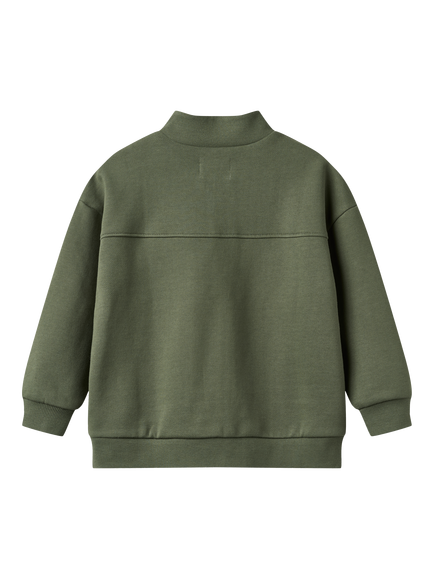 WHEAT Kids' Matteo Half Zip Sweatshirt, Thyme - view 2, Thyme
