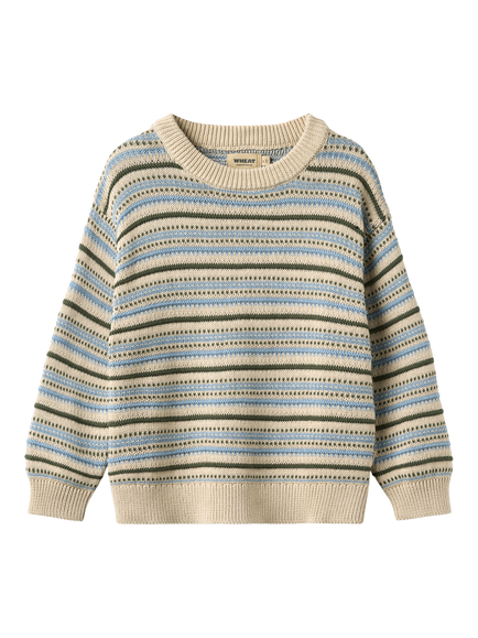 WHEAT Kids' Harlow Jacquard Jumper, Off White, Offwhite