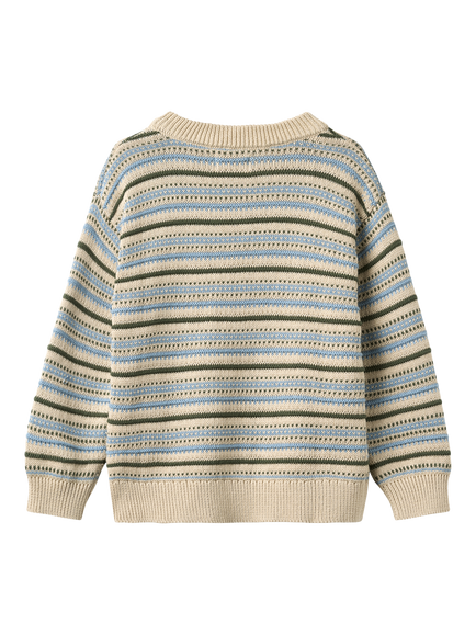 WHEAT Kids' Harlow Jacquard Jumper, Off White - view 2, Offwhite