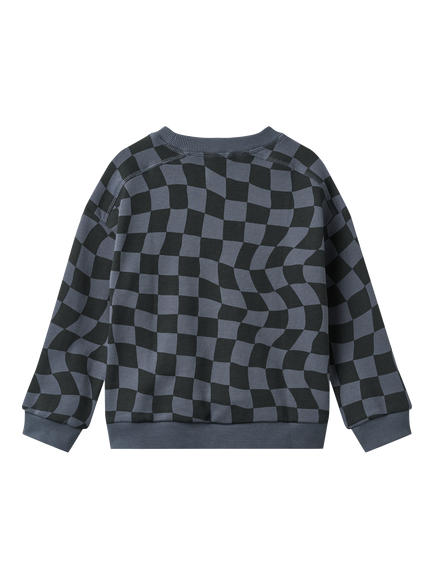 WHEAT Kids' Cotton Blend Sandro Sweatshirt, Navy Blue - view 2, Navy Blue