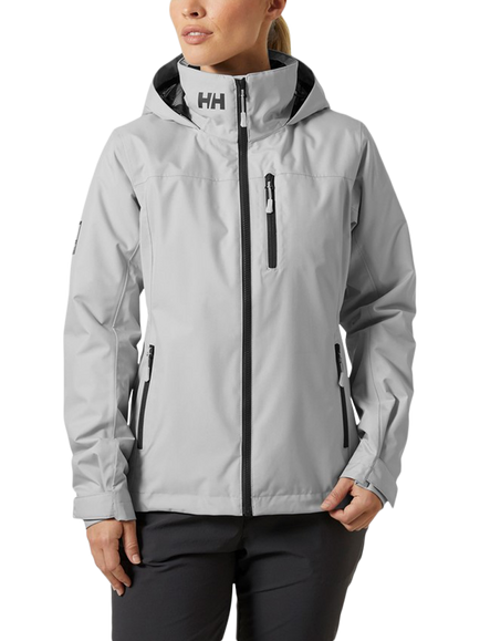 Helly Hansen Women's Crew Hooded Midlayer Windbreaker, Grey Fog, Grey Fog