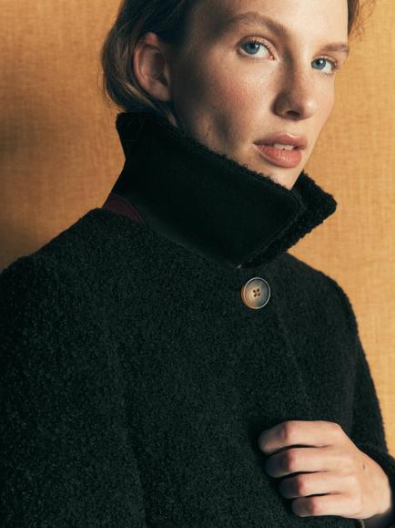 Boden Aylesford Longline Wool Rich Coat, Midnight Emerald - view 2, Midnight Emerald
