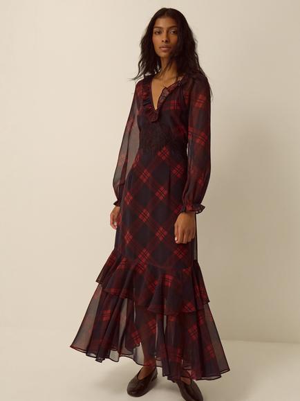 Monsoon Rowena Midi Dress, Red, Red