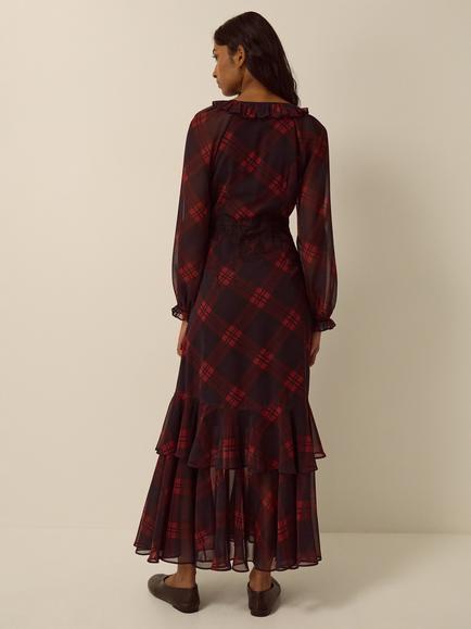 Monsoon Rowena Midi Dress, Red - view 2, Red