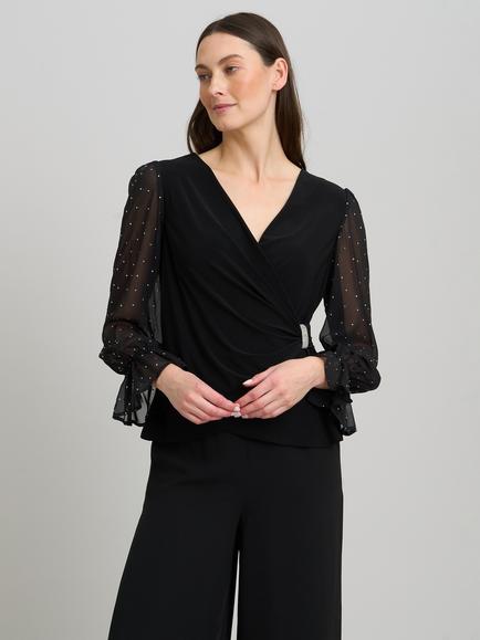 Gina Bacconi Jewel Top, Black, Black