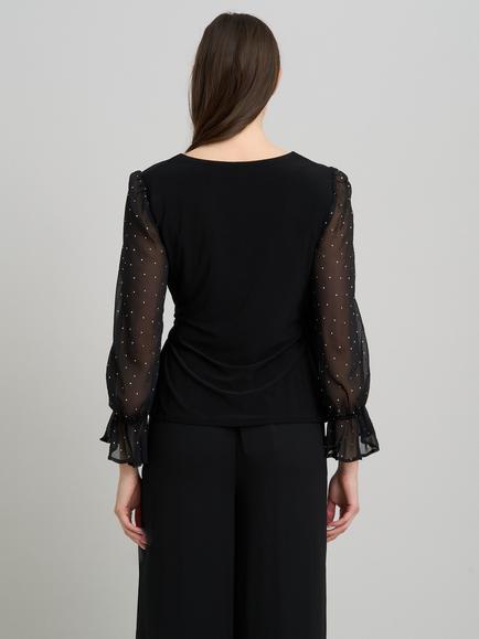 Gina Bacconi Jewel Top, Black - view 2, Black