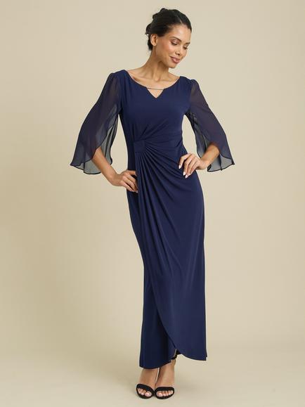 Gina Bacconi Raquel Maxi Dress, Navy, Navy