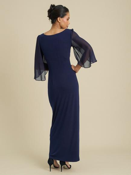 Gina Bacconi Raquel Maxi Dress, Navy - view 2, Navy