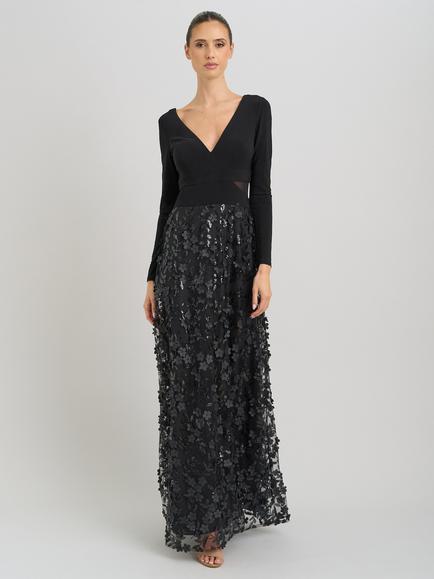Gina Bacconi Shauna Maxi Dress, Black, Black