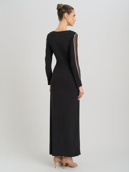 Gina Bacconi Stefanie Long Sleeve Maxi Dress - view 2, Black