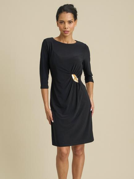Gina Bacconi Tamaryn Gold Detail Dress, Black, Black
