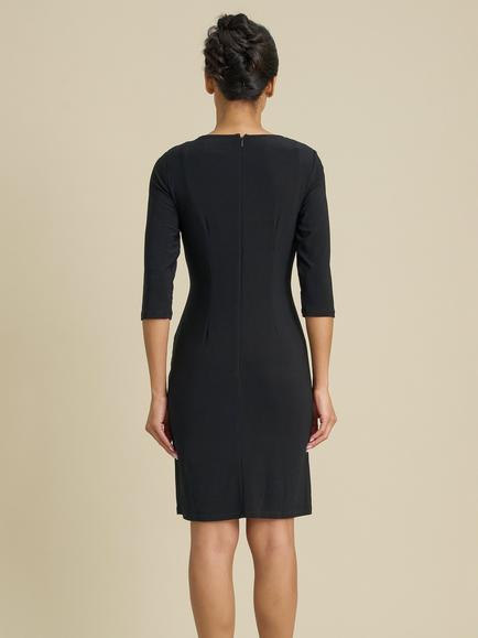 Gina Bacconi Tamaryn Gold Detail Dress, Black - view 2, Black