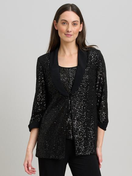 Gina Bacconi Tailored Sequin Jumpsuit, Black, Black
