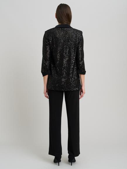 Gina Bacconi Tailored Sequin Jumpsuit, Black - view 2, Black