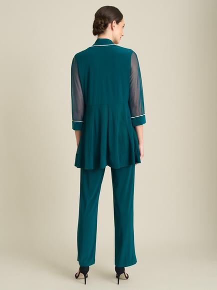 Gina Bacconi Selma Jumpsuit Set, Emerald - view 2, Emerald