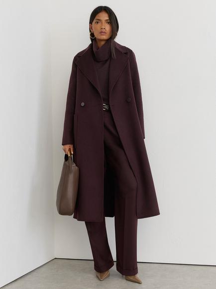 Reiss Lucia Wool Blend Coat, Grape, Grape