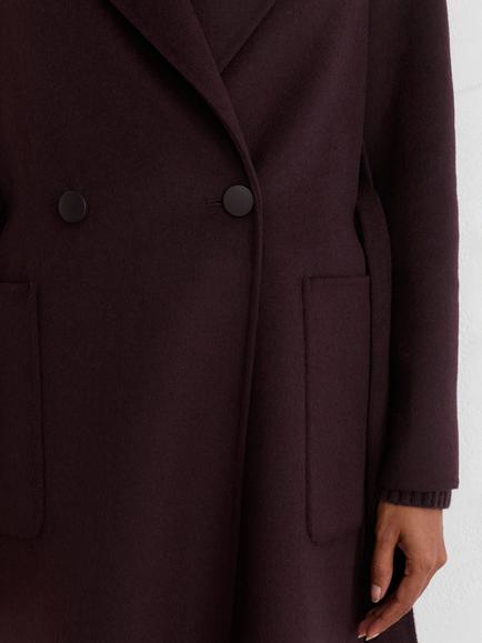 Reiss Lucia Wool Blend Coat, Grape - view 2, Grape
