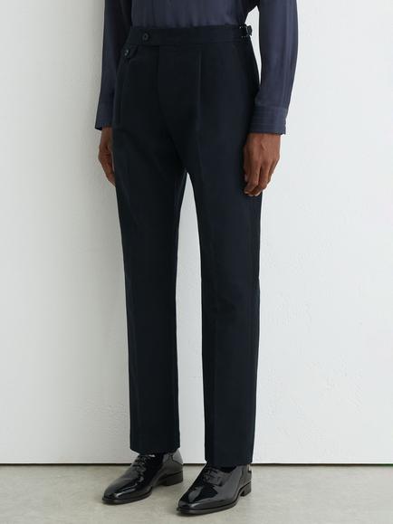 Reiss Dimmock Cotton Rich Moleskin Tapered Trousers, Navy, Navy