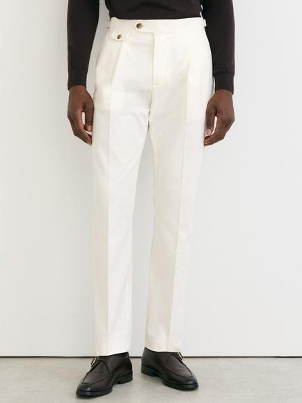 Reiss Dimmock Tailored Moleskin Trousers, White, White