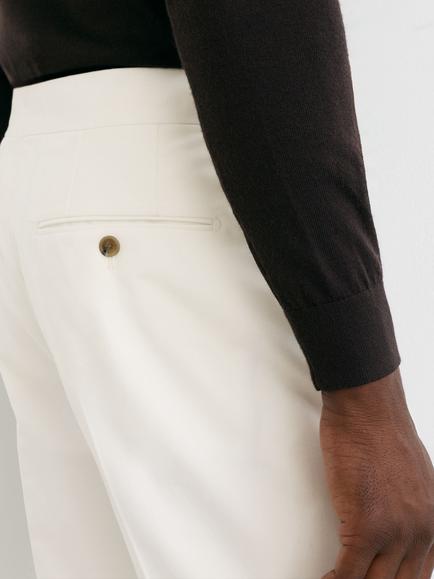 Reiss Dimmock Tailored Moleskin Trousers, White - view 2, White