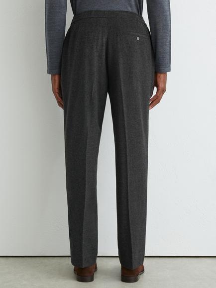 Reiss Found Wool Blend Flannel Suit Trousers, Charcoal Grey - view 2, Charcoal Grey