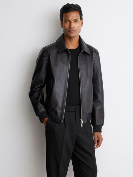 Reiss Strap Tailored Fit Wool Blend Belted Pleated Trousers, Black - view 2, Black