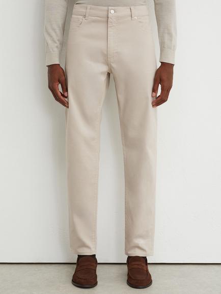 Reiss Sunset Cotton Stretch Garment Dyed Slim Fit Jeans, Washed Stone