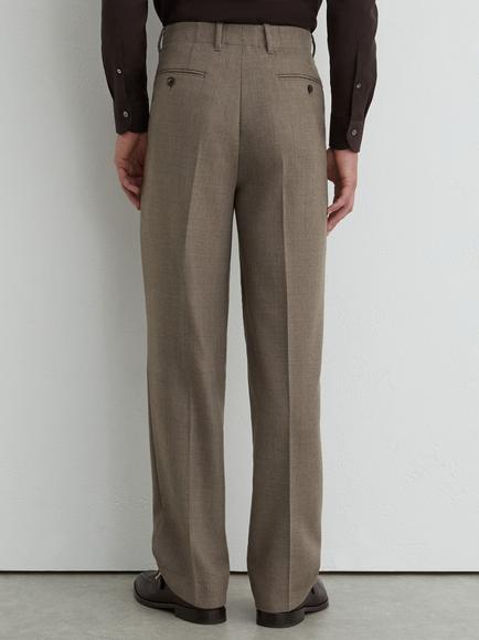 Reiss Terrain Wool Rich Twill Relaxed Fit Suit Trousers, Mushroom Brown - view 2, Mushroom Brown