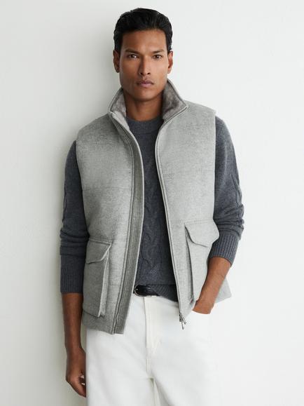 Reiss Alps Wool Blend Gilet, Grey