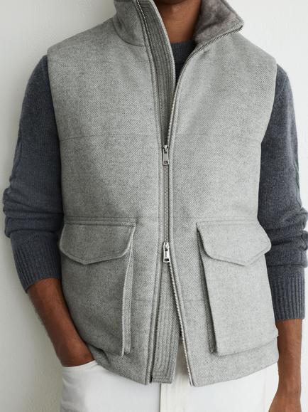 Reiss Alps Wool Blend Gilet - view 2, Grey