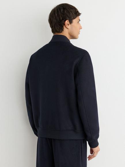 Reiss Canonbury Wool Blend Bomber Jacket - view 2, Navy