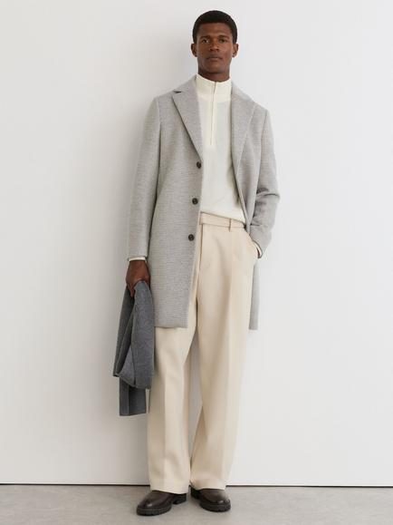 Reiss Dawn Wool Blend Overcoat, Soft Grey, Soft Grey