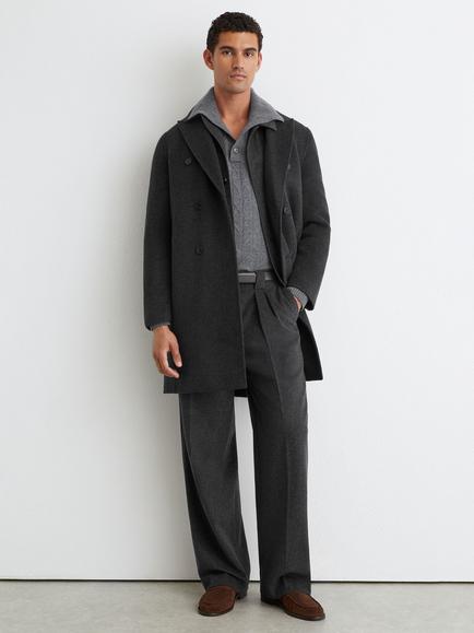 Reiss Dusk Wool Blend Overcoat, Charcoal Grey, Charcoal Grey