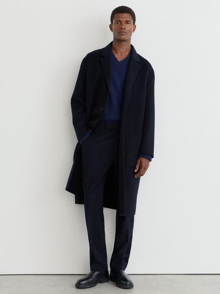 Reiss Eclipse Wool Blend Overcoat, Navy, Navy