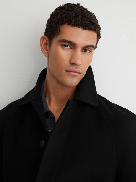 Reiss McCullough Wool Blend Overcoat, Black - view 2, Black