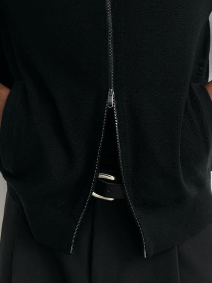 Reiss Petersham Merino Wool Bomber Jacket - view 2, Black