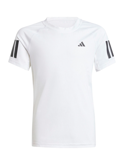 adidas Kids' Club Tennis Short Sleeve T-Shirt, White, White