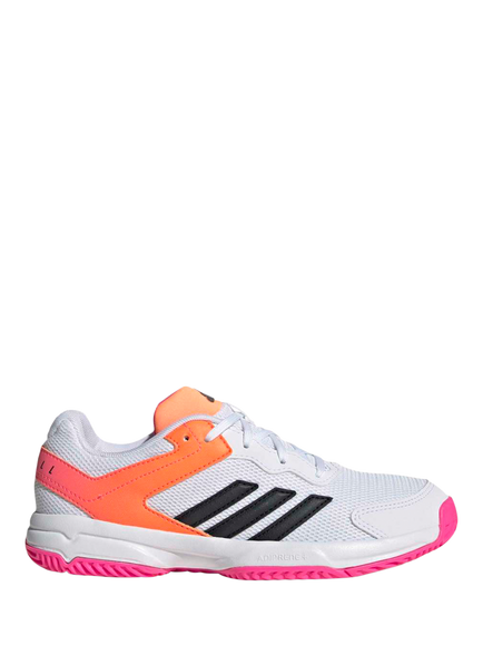adidas Kids' Netcourt K Mesh Trainers, White/Carbon/Pink, White/Carbon/Pink