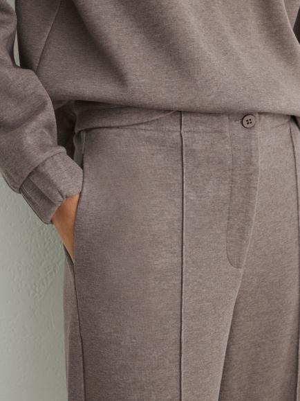 Reiss Layla Soft Jersey Trousers, Fawn Brown - view 2, Fawn Brown