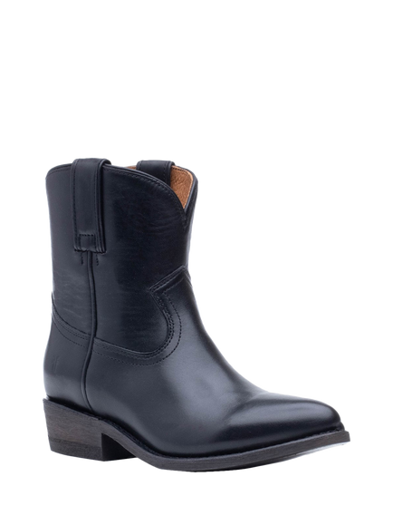 Frye Billy Short Leather Cowboy Boots - view 2, Black