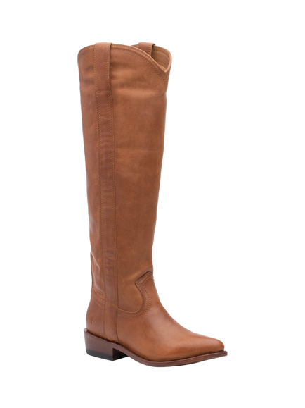 Frye Billy Softy Tall Flat Western Boots - view 2, Amber