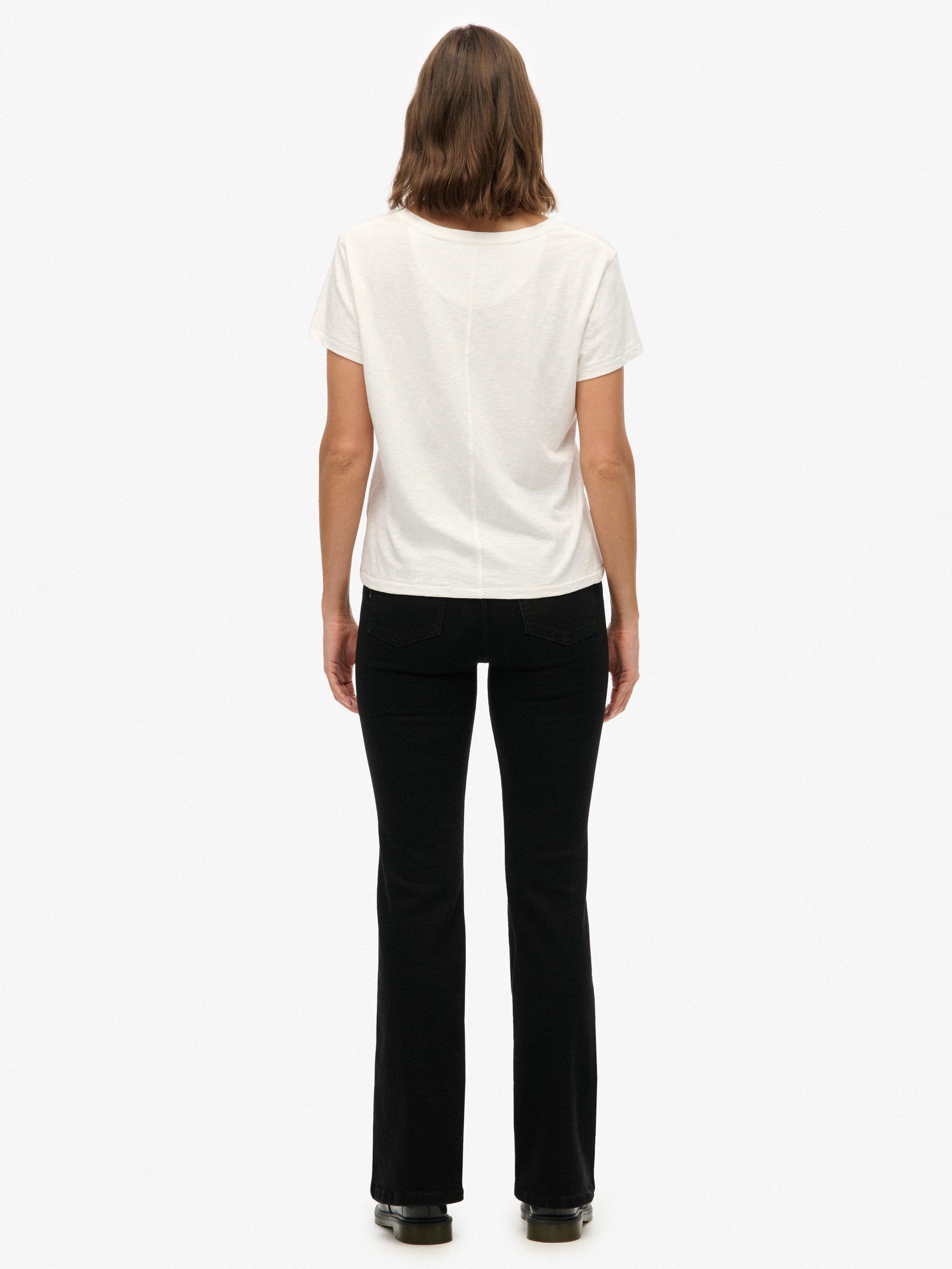 Superdry High Rise Flare Jeans, Black
