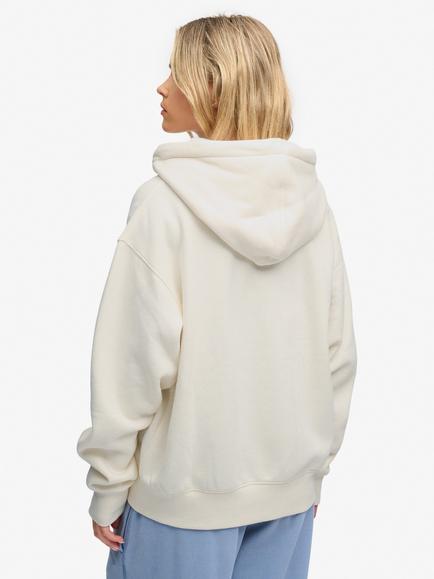 Superdry Luxe Faux Fur Lined Zip Through Hoodie, Desert Bone - view 2, Desert Bone
