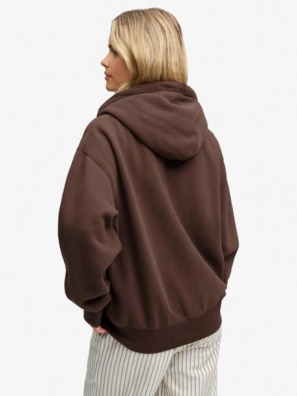 Superdry Luxe Faux Fur Lined Zip Through Hoodie, Chestnut Brown - view 2, Chestnut Brown